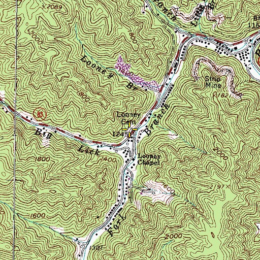 Topographic Map of Looney Cemetery, VA
