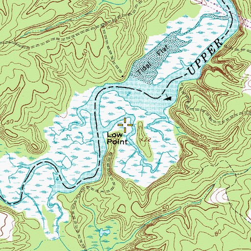 Topographic Map of Low Point, VA