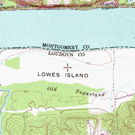 Topographic Map of Lowes Island, VA