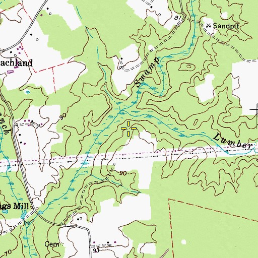 Topographic Map of Lumber Run, VA