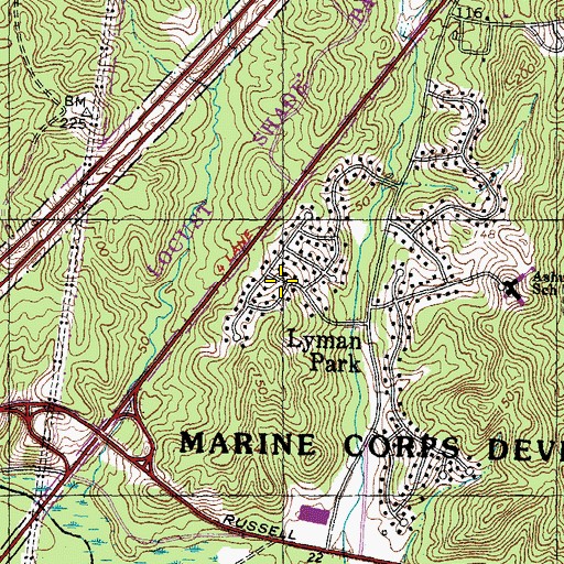 Topographic Map of Lyman Park, VA