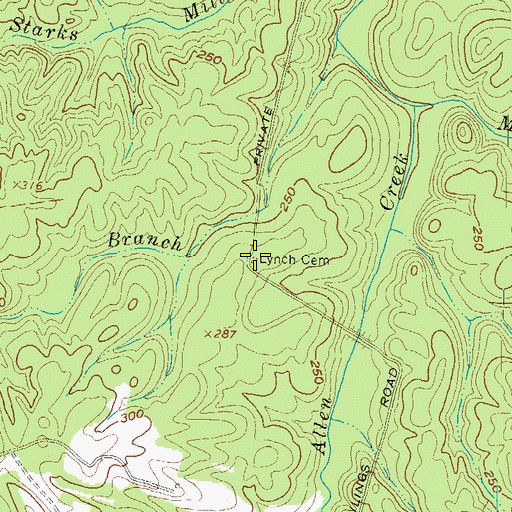 Topographic Map of Lynch Cemetery, VA