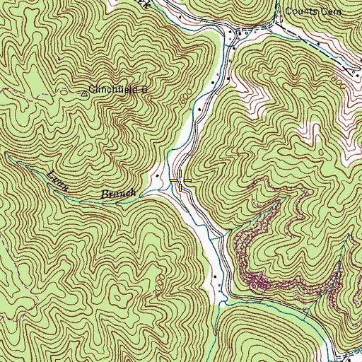 Topographic Map of Lynn Branch, VA