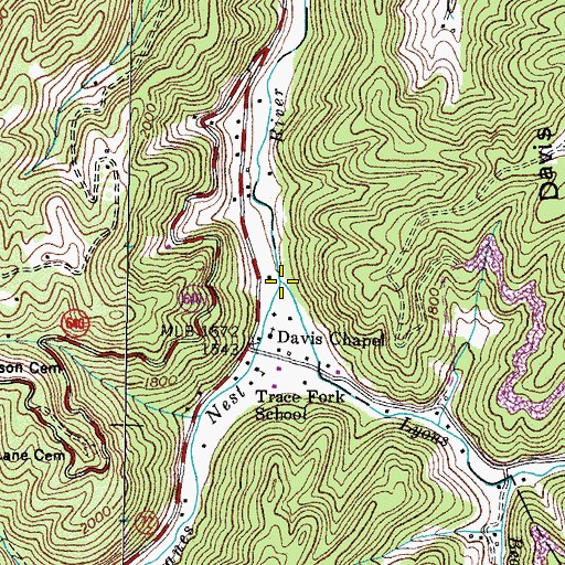Topographic Map of Lyons Fork, VA