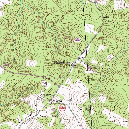 Topographic Map of Macedonia Church, VA