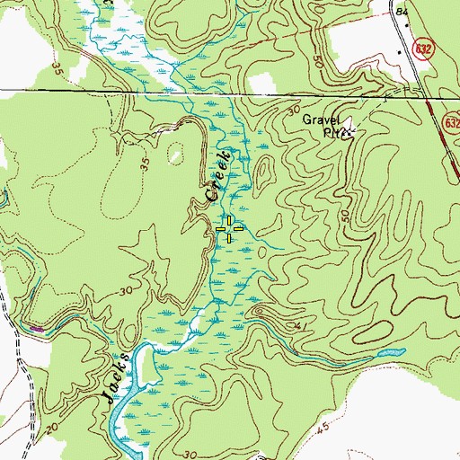Topographic Map of Mallory Creek, VA