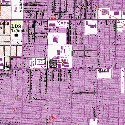 Topographic Map of Lowell Elementary School, AZ