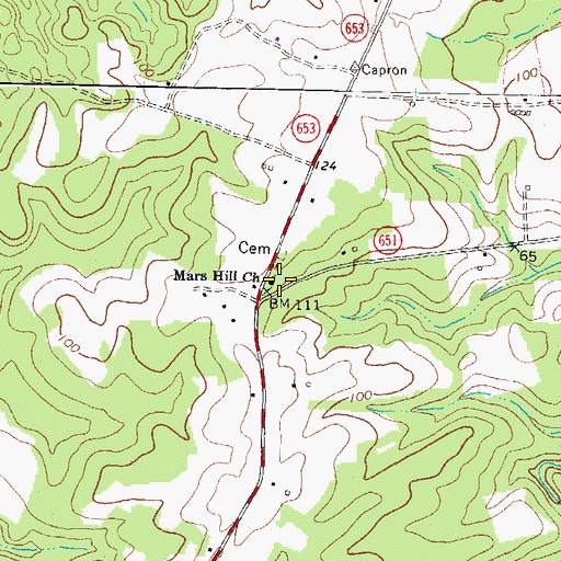Topographic Map of Mars Hill Church, VA