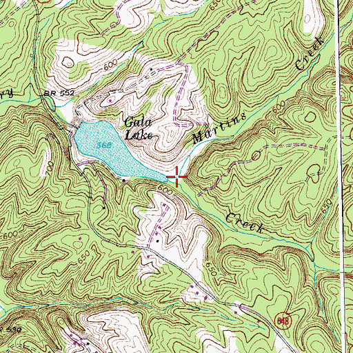 Topographic Map of Martins Creek, VA