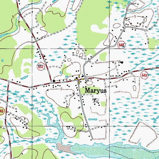 Topographic Map of Maryus, VA