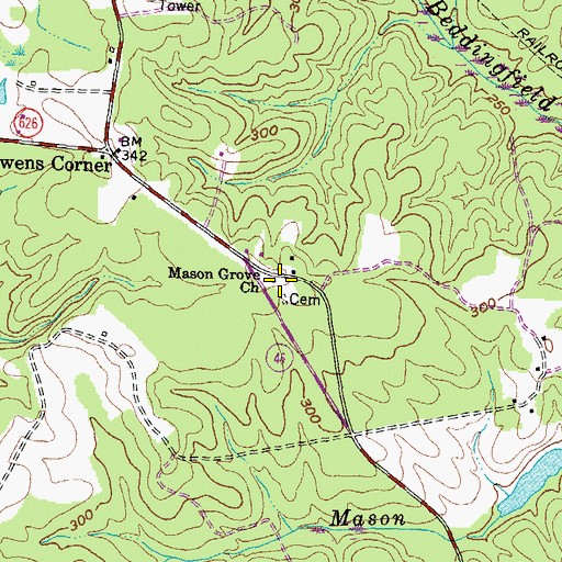 Topographic Map of Mason Grove Church, VA