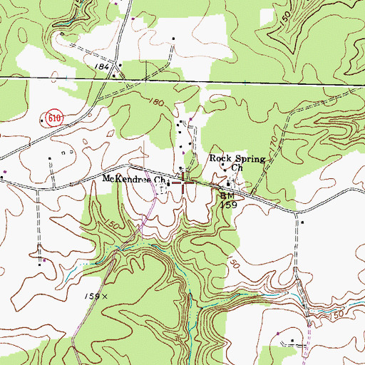 Topographic Map of McKendree Methodist Church, VA
