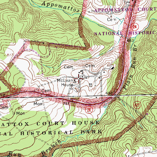 Topographic Map of McLean House, VA