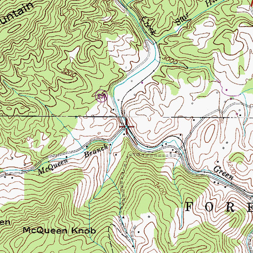 Topographic Map of McQueen Branch, VA