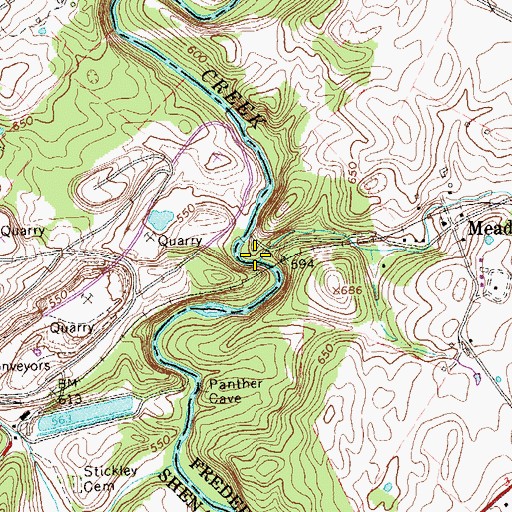 Topographic Map of Meadow Brook, VA