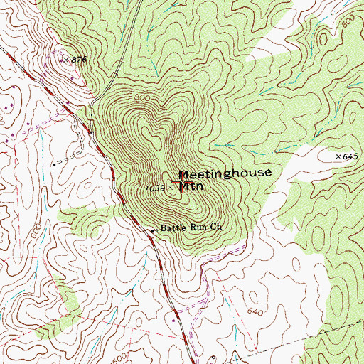 Topographic Map of Meetinghouse Mountain, VA