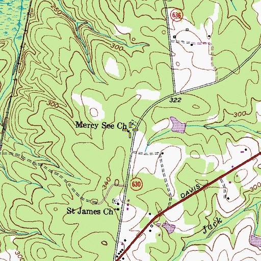 Topographic Map of Mercy See Church, VA