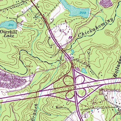 Topographic Map of Meredith Branch, VA