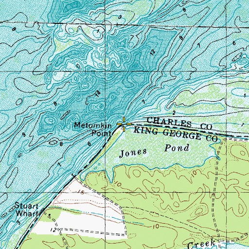 Topographic Map of Metomkin Point, VA