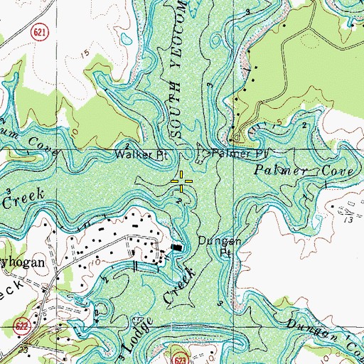Topographic Map of Mill Creek, VA