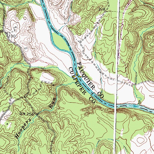 Topographic Map of Mill Run, VA
