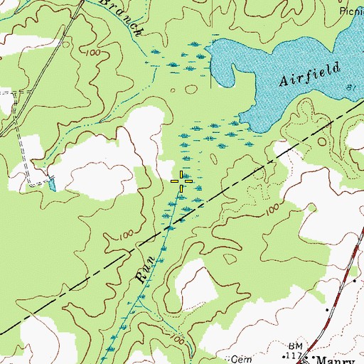 Topographic Map of Mill Run, VA