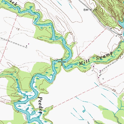Topographic Map of Mill Swamp, VA