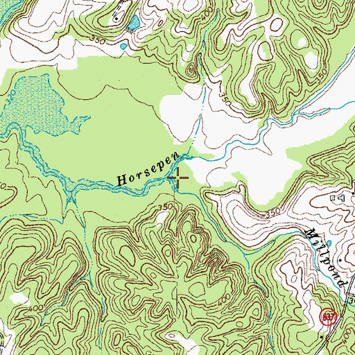 Topographic Map of Millpond Branch, VA