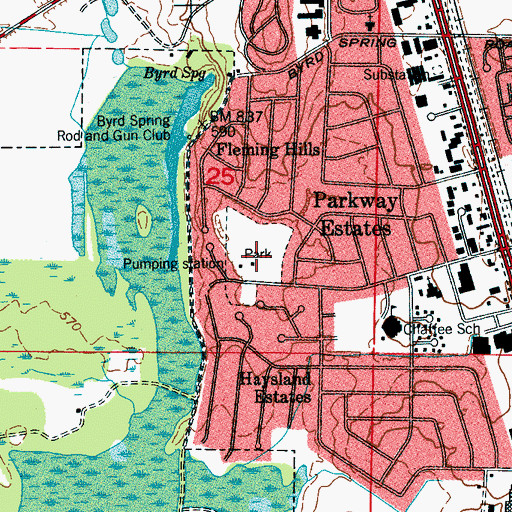 Topographic Map of Logan Park, AL