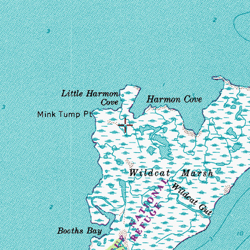 Topographic Map of Mink Tump Point, VA
