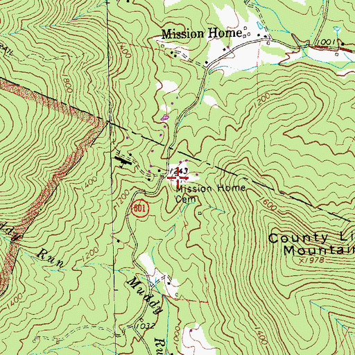 Topographic Map of Mission Home Cemetery, VA