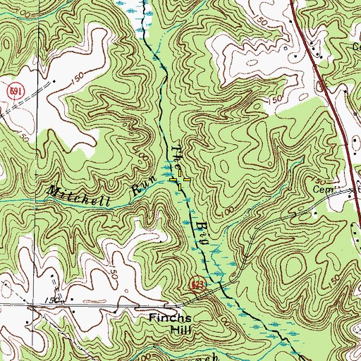 Topographic Map of Mitchell Run, VA