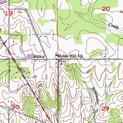 Topographic Map of Mabe School (historical), AL