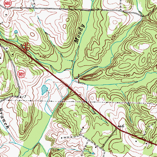 Topographic Map of Moody Creek, VA