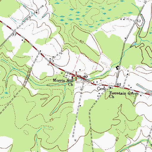 Topographic Map of Morris Hill Church, VA
