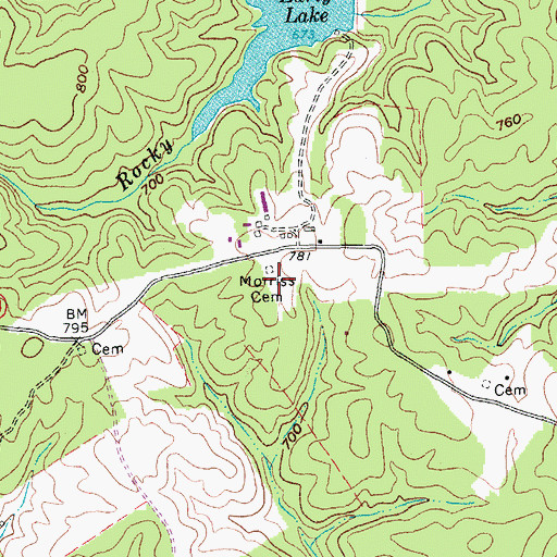 Topographic Map of Morriss Cemetery, VA