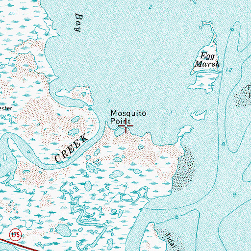 Topographic Map of Mosquito Point, VA