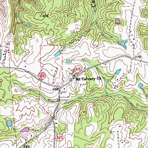 Topographic Map of Mount Calvary Church, VA