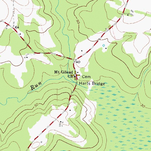 Topographic Map of Mount Gilead Church, VA