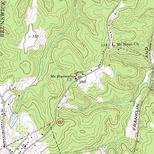 Topographic Map of Mount Herman Church, VA