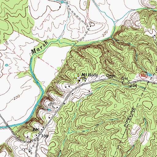 Topographic Map of Mount Holly Church, VA