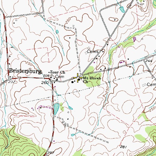 Topographic Map of Mount Horeb Church, VA