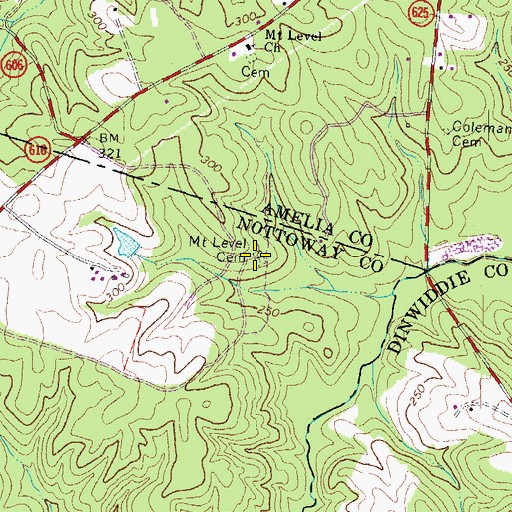 Topographic Map of Mount Level Cemetery, VA