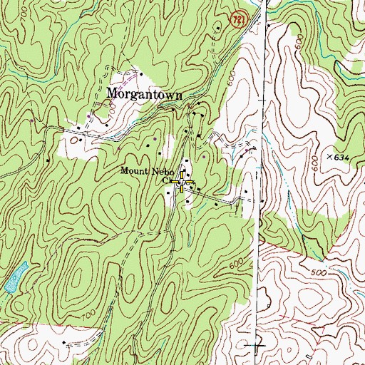 Topographic Map of Mount Nebo Church, VA