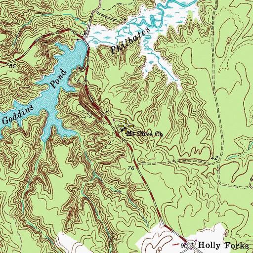 Topographic Map of Mount Olive Church, VA
