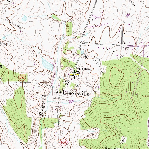 Topographic Map of Mount Olive Church, VA
