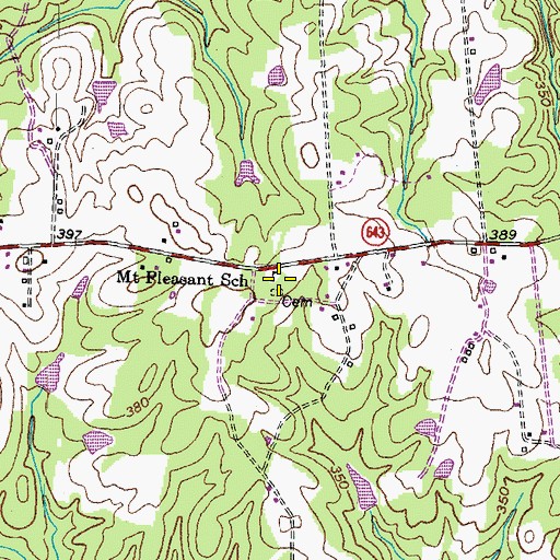 Topographic Map of Mount Pleasant School, VA