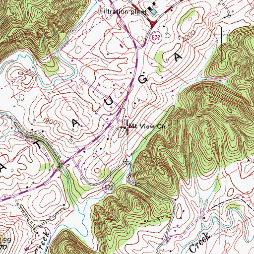 Topographic Map of Mount View Church, VA