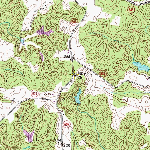 Topographic Map of Mount Zion Church, VA
