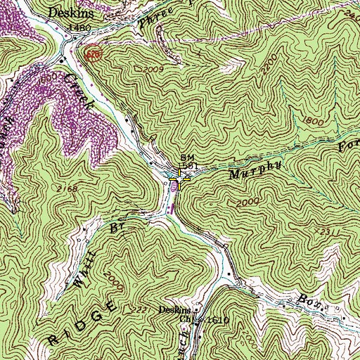 Topographic Map of Murphy Fork, VA